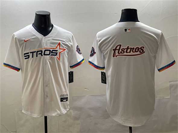 Mens Houston Astros Team Big Logo White 2025 City Connect Limited Stitched Jersey->houston astros->MLB Jersey